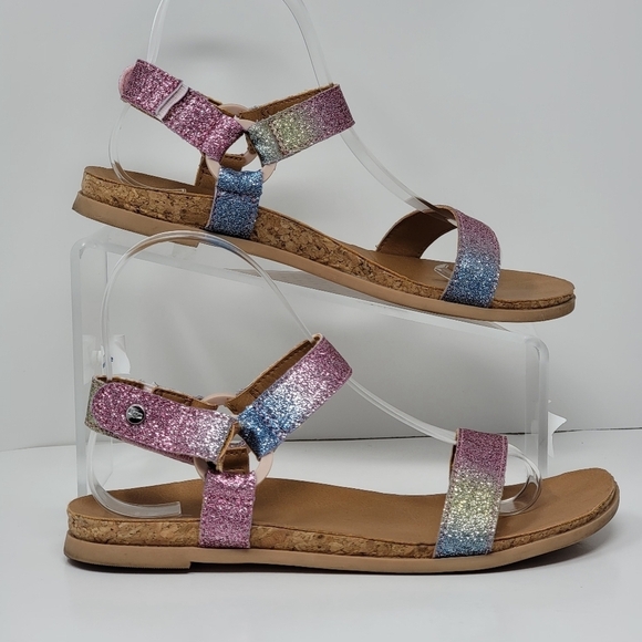 UGG  Rynell Sandal Flip Flop Rainbow Glitter 1124947K Big Girls 5 Pre-owned - Picture 1 of 10
